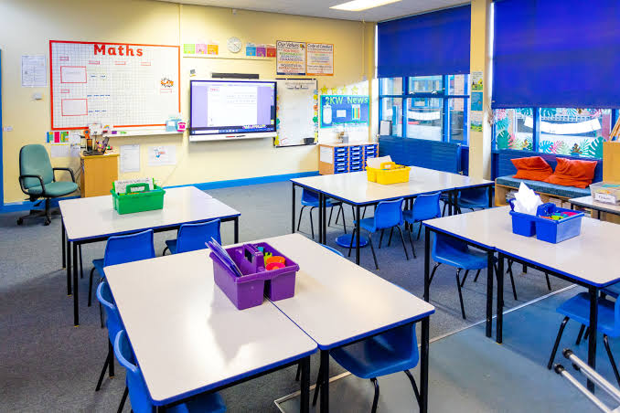 Clean school classroom